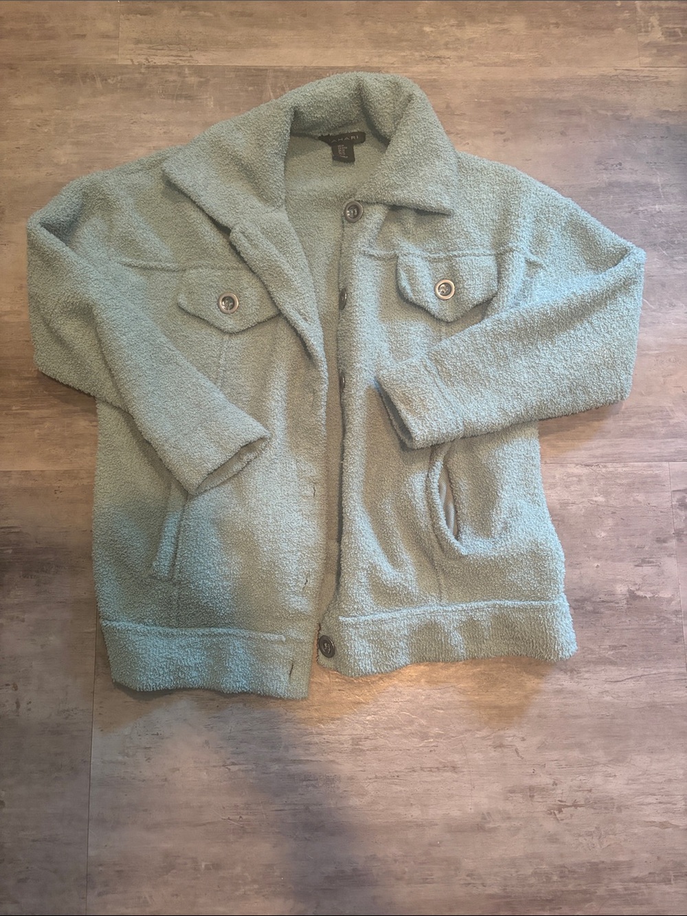 Tahari Light Sage Green Sherpa Jacket